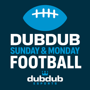 DubDub Sunday Football Blue football icon above the text
