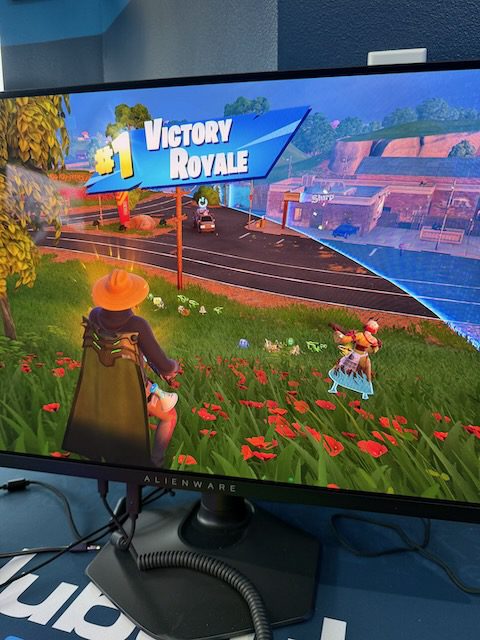 Fortnite Victory Royale screen at a DubDub AI Arcade station
